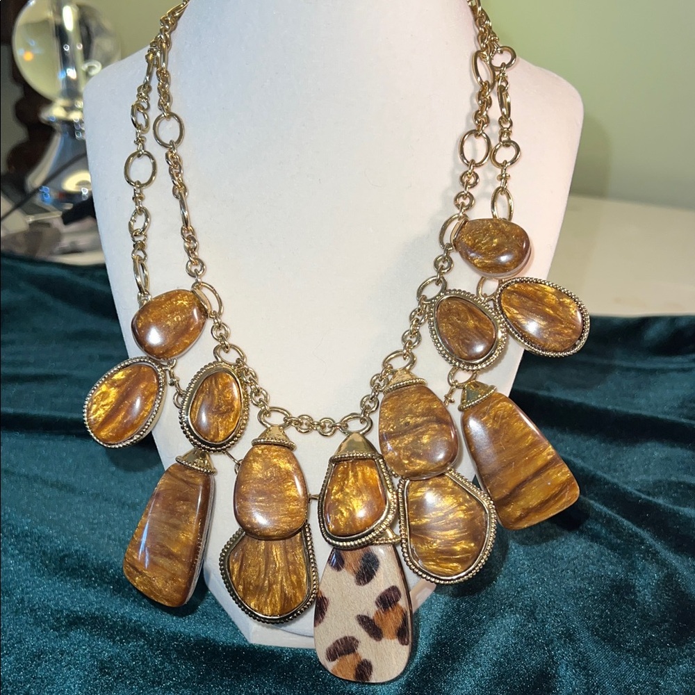 Chicos Statement Necklace with Gold Chain